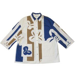 NWT Marimekko Seurue Overshirt in Malja Print Cotton Twill Shirt Jacket M
